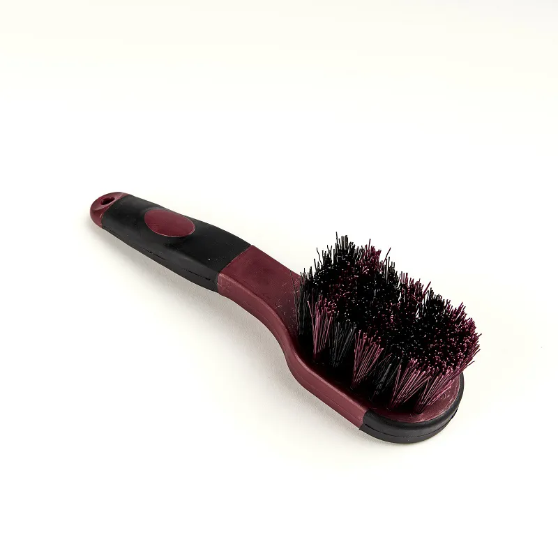 Shires EZI-GROOM Grip Bucket Brush in Burgundy-1